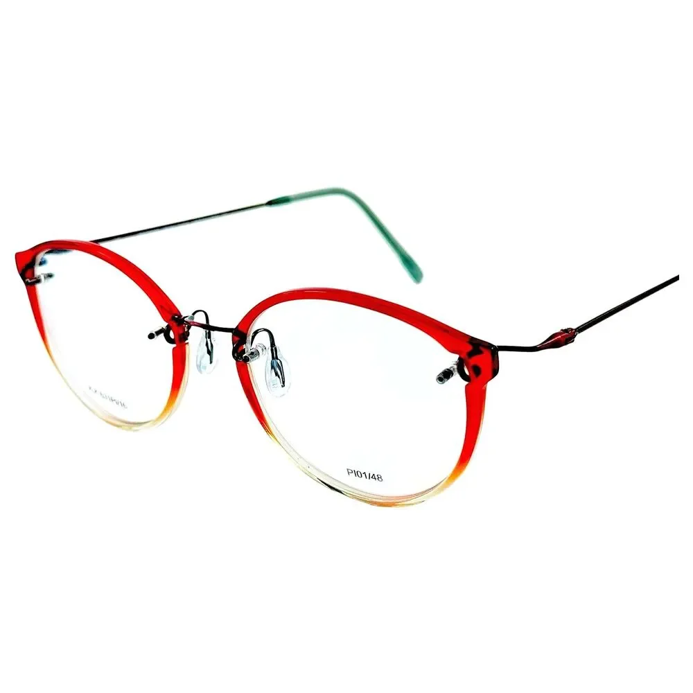 Kazuo Kawasaki MP631PI Womens Plastic  Eyeglass Frame 16 Red Half 48-20 Japan